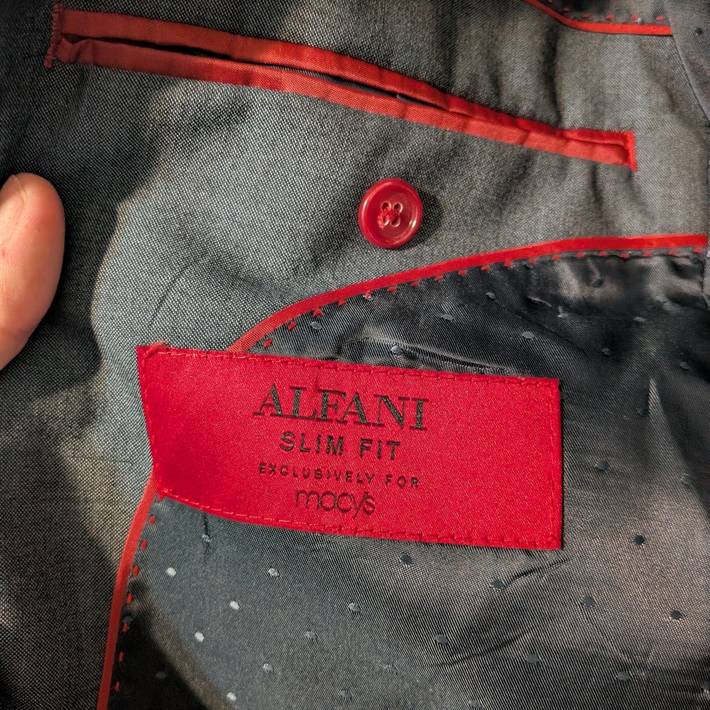 Alfani Men's Dark Gray Two-Button Sport Coat - Picture 6 of 6